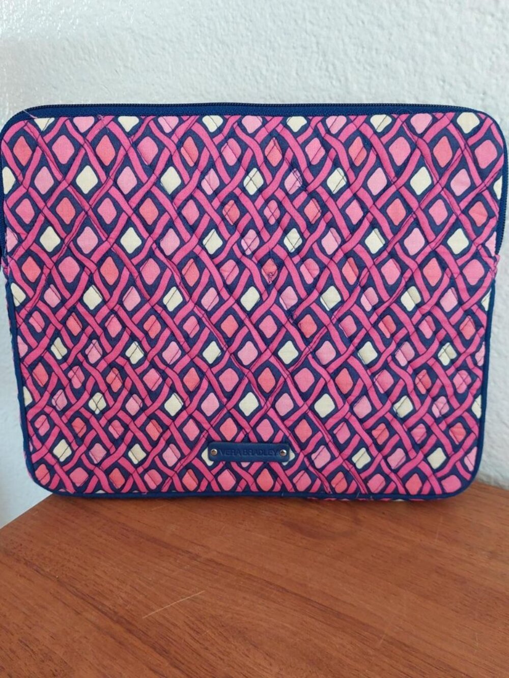Vera Bradley Katalina Pink Quilted Padded Laptop Sleeve Pouch